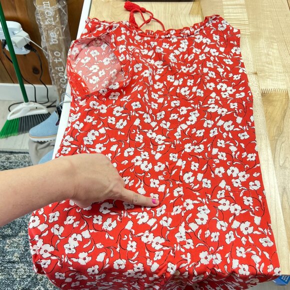 Spiritual Gangster Red Floral Romper with Tassels Size Small - Picture 10 of 14